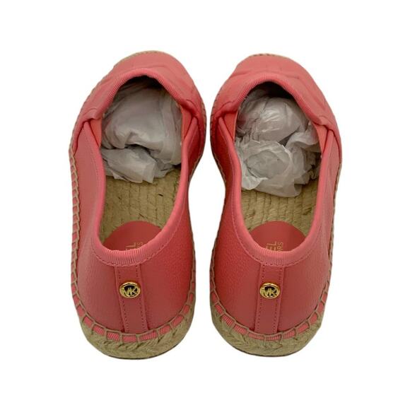 Michael Kors Hastings Espadrille Tumbled Faux Leather Tea Rose Pink Size 7 NWT - Picture 4 of 7